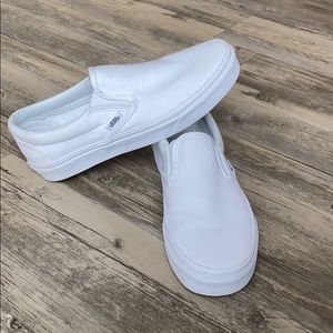 White Slip On Vans